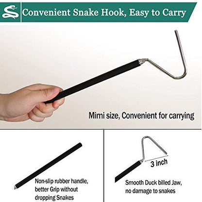 IC ICLOVER 52 Inch Snake Tong + 39.3 Inch Snake Hook, Upgrade Extra Long Professional Grabber & Collapsible Snake Hook, Best Tool Set for Moving Rattle Snake Corn Snake Kingsnakes Lizard Reptiles