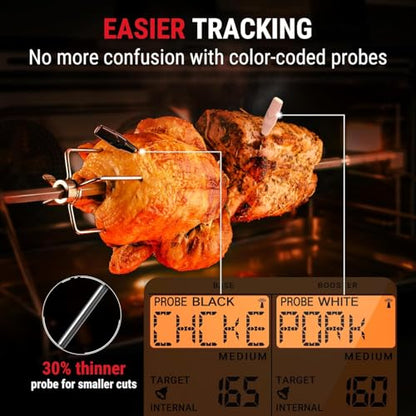 TempPro TempSpike 2000FT Wireless Meat Thermometer Digital with 2 Ultra-Thin Meat Probe, Grill Thermometer Wireless for Smoker, BBQ, Grill, Turkey Kitchent Gift for Dad Husband (Previously ThermoPro) - style: 2000ft Red
