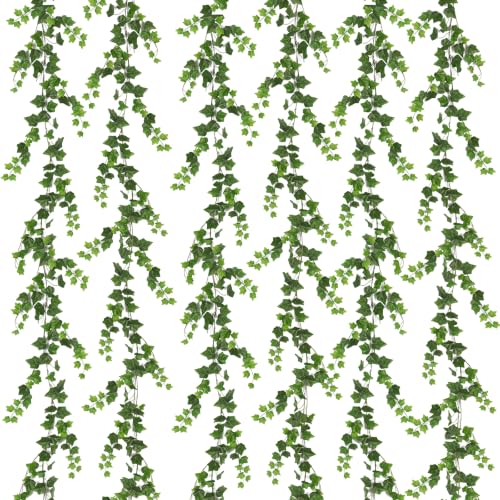 RECUTMS Artificial Ivy Vines Ivy Garland 6Pcs 224.4inch Fake Vines Hanging Plants with Silk Leaves Greenery Spring Decor for Indoor Outdoor Wedding Home Kitchen Garden Office - color: Green, size: 6 Pcs