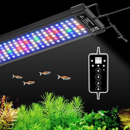 fishkeeper LED Aquarium Plant Light, 24/7 Full Spectrum Aquarium Light with 5 Nature Weather Mode, Auto On Off with Timer for 24-32 Inch Fish Tank, Adjustable Colors/Brightness with Memory Function - size: For 24-32 Inches Fish Tank