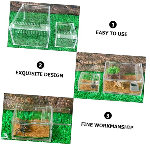 YARNOW Reptile Enclosure 1pc Acrylic Reptile Box Ventilation Perfect for Travel Breeding