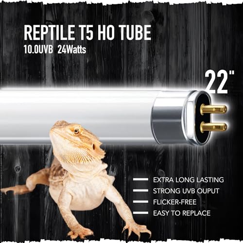T5 UVB Reptile Light Tube, UVB10.0 24W T5 Lamp Tube for Reptiles, Bearded Dragon UVB Light, Terrarium Liner Bulb Bar for Lizard,Length 22'' (T5 UVB Tube, 24Watt) - color: T5 UVB Tube