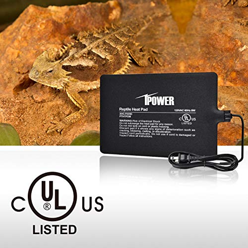 iPower Reptile Heating Pad, Under Tank Heater, Waterproof Terrarium Heat Mat 6X8 Inch, for Turtle, Lizard, Frog, Snake and Other Reptiles - size: 6" X 8", style: Heat Pad