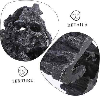 Aquarium Decoration Skull Mountain Resin Cave Decor for Fish Tank Habitat and Enhancing Reptile Landscape Decor