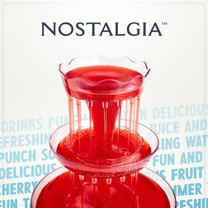 Nostalgia Countertop Retro Lighted Party Beverage Fountain – 1.5 Gallon Capacity, 3-Tiered Cascading Tower with LED Base - Perfect for Punch, Juice, Wine, Champagne & More - style: Lighted Party Fountain White