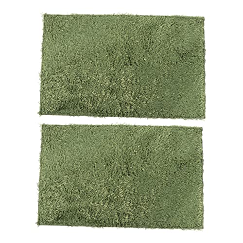 2pcs Reptile Carpet Substrate Liner Natural Simulation Moss Terrarium Mat for Turtles Snakes Lizards Comfortable Habitat Cushion for Reptiles Easy to Clean