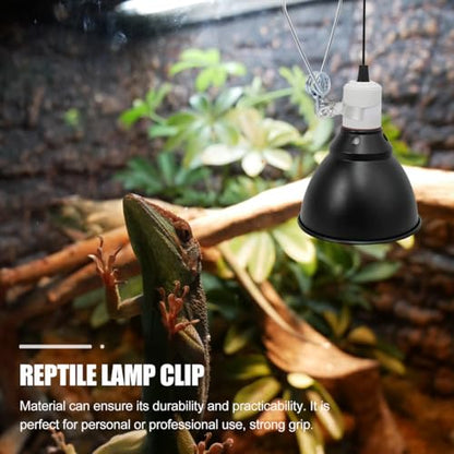 HANABASS Reptile Lamp Fixture Clamp Aluminum Stand Heat Lamp Holder Lamp Clip for Bearded Dragons Tortoises Geckos Safe Easy