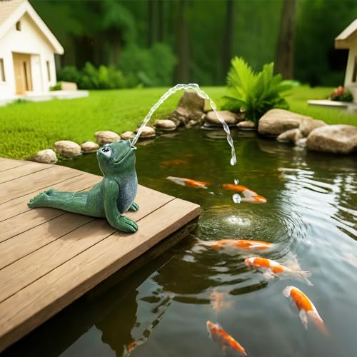 NFESOLAR Yoga Frog Spitter Fountain for Water Feature | Frog Fountain with Clear Tubing, Never Rust or Crack for Ponds, Water Gardens N9712 - size: Yoga Frog