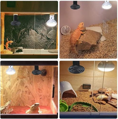Sxminer 4 Pack 100W Ceramic Heat Lamp Bulb, E26/E27 Base Infrared Reptile Heat Lamp or Chicken Brooder Heater Bulb Non-Light Emitting for Pets Snakes Lizards Industrial Use