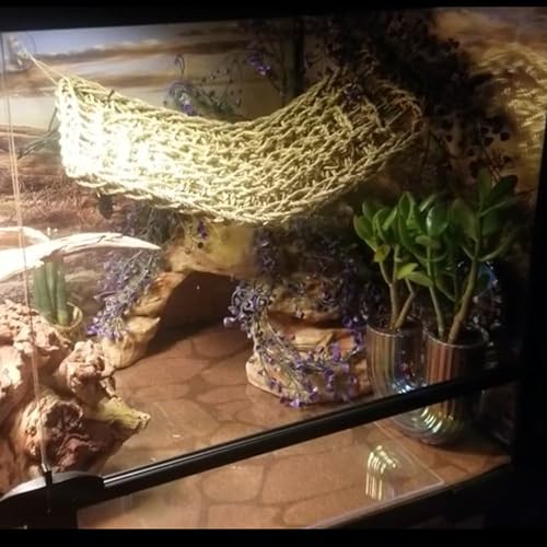 Hanging Plants for Reptile Tank,Bearded Dragon Plastic Flexible Fake Vines Plant Leaves with Suction Cup Lizards Terrarium Habitat Decorations for Geckos Turtles Snake Frog Chameleon(2 Pcs)