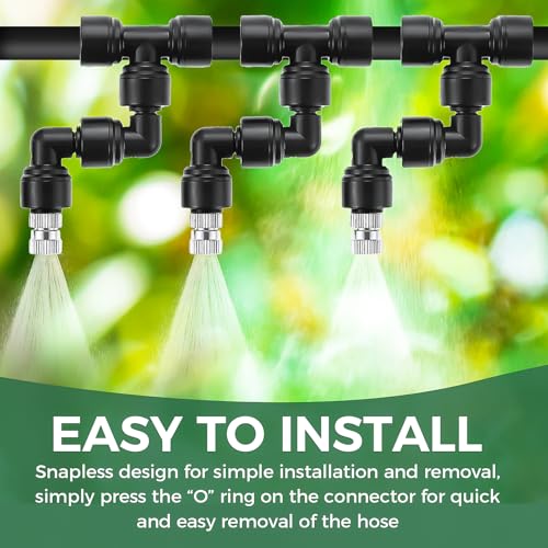 4 Pack 1/4'' Reptile Mister Nozzles, Reptile Fine Mist Foggers for Full Water Coverage, Replacement Micro Spray Nozzles for Terrarium Tanks