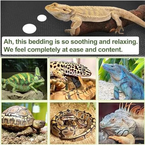 Terrarium Carpet - Non Slip Reptile Tank Flooring, Bearded Dragon Habitat Liner | Soft Terrarium Floor Pad, Washable Cage Mat for Gecko Snake Lizard Indoor Reptile Habitat Use - size: M