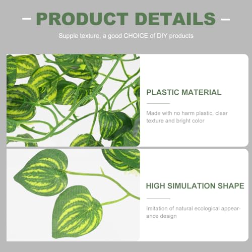 Reptile Fake Plants Terrarium Decor with Suction Cup Lifelike Simulated Vine Plant for Gecko Turtle Aquarium Habitat Decoration
