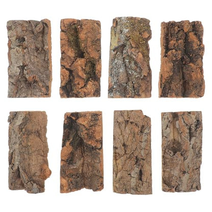 NUOBESTY 8 Pack Natural Reptile Cork Bark Pieces, Small Terrarium Cork Bark Hides for Lizards, Turtles, Snakes Shelter and Decoration Accessories