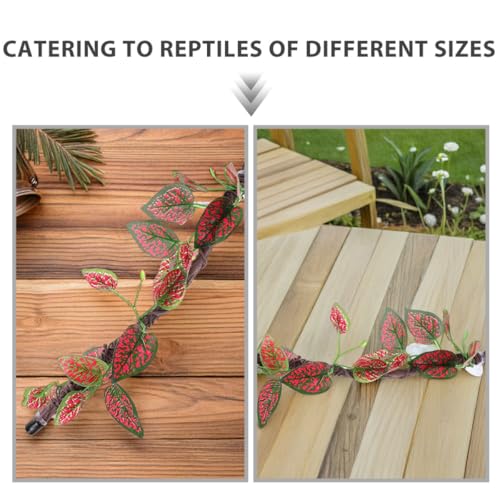 BESPORTBLE 2pcs Reptile Corner Branches with Suction Cups, Artificial Bendable Jungle Vines for Terrarium Climbing, Habitat Decor for Lizards, Snakes, Amphibians, Bearded Dragons