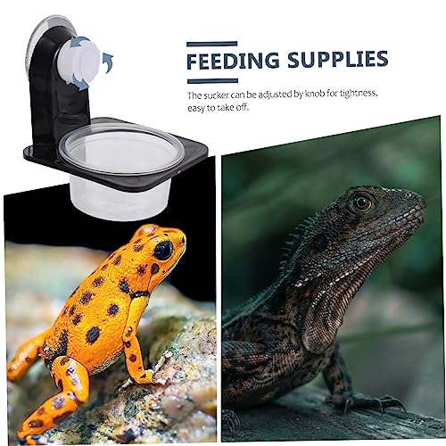 BESPORTBLE Reptile Feeder Lizard Food Bowl Reptile Water Basin Snake Water Bowl Easy Cleaning - size: 7.8X8.5X6.7CM