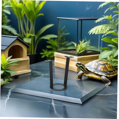 VILLCASE 2pcs Reptile Heat Lamp Holder U-Shaped Metal Bracket with Ceramic Socket Mount for Terrarium Glass Tank Lighting Reptile Pet Habitat