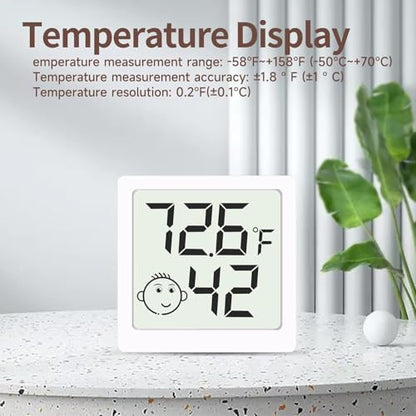 Mini Humidity Meter Hygrometer 12 Pack Room Thermometer Indoor Digital Temperature and Humidity Monitor for Home House Office Garden and Cellar - style: Style A-White-12pcs