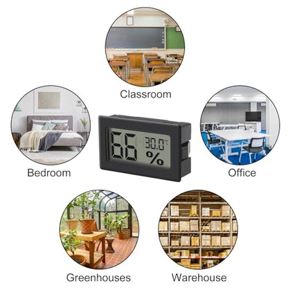 6 Pack Mini Hygrometer Indoor Humidity Meter Hygrometer Thermometers ，Humidity Meters Gauge Hygrometer Mini Digital Thermometer Hygrometer with Fahrenheit (℉) for Humidors, Greenhouse, Garden, Cellar - color: 6PCS