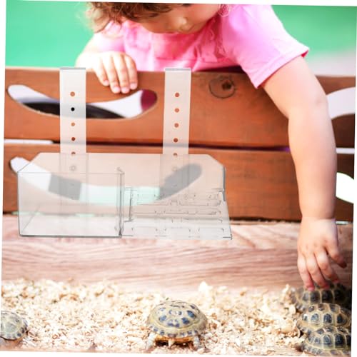 TOYANDONA Turtle Basking Platform Acrylic Wall Mounted Climbing Shelf for Turtles Reptiles Aquatic Pets Easy Installation Space Saving Aquarium Decor