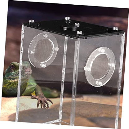 Toyvian Transparent Reptile Box Acrylic Lizard Tank Portable Breeding Container Lightweight Terrarium for Gecko Chameleon Spider Scorpion Pet Habitat with Full View and Spacious Design