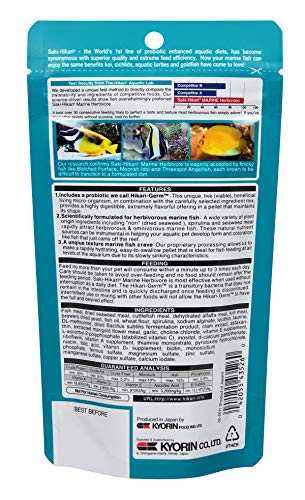 Hikari 042221 Marine Herbivore Medium Sinking Pellets Marine Fish Food, One Size