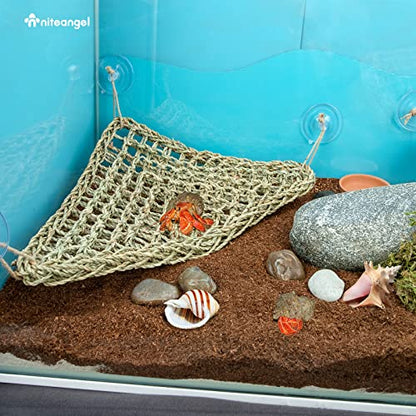 Niteangel Bearded Dragon Hammock Reptile Lounger for Chameleon, Lizards, Gecko, Snakes, Lguana Reptiles, Geckos (Triangle 17'' x 12.5'') - size: Triangle 17'' x 12.5''