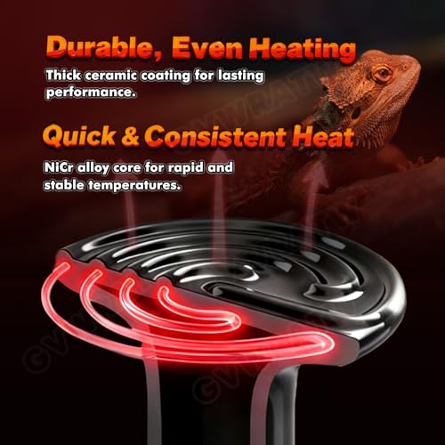 75W Reptile Heat Lamp, Ceramic Heat Emitter (2 Packs 0.25 inch-75mm) - E26 for Terrariums, Turtle, Lizard, Bearded Dragon, Snake, Reptiles, Amphibian, Pet Brooders, Chicken Incubation - color: 75 Watt, size: 75 mm
