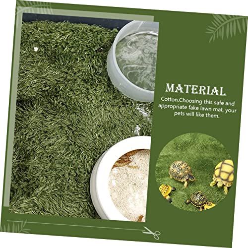 Crawl Carpet for Horned Frogs and Tortoises Green Artificial Moss Bedding for Reptiles Washable Reusable Moisture Retaining Cushion for Terrariums and Habitats