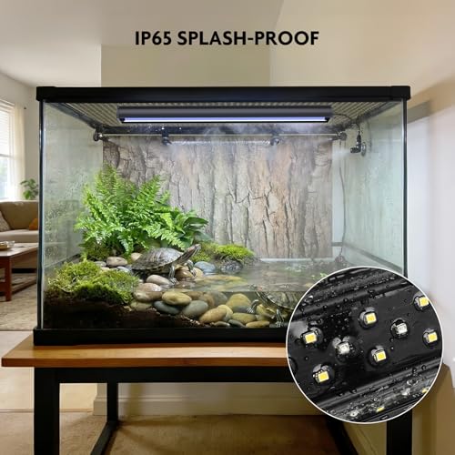 PAIZOO Reptile UVB Light for Reptiles, 2-in-1 LED Reptile Light Kit with LCD Controller, 4 Preset Modes Cover Ferguson Zone Great for Most Reptiles, Timer Reptile Lamp for Terrarium Accessories, 14W - size: PZUV-80B (2-Pack)
