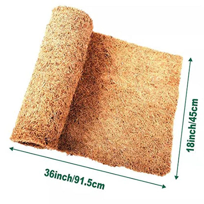 Tortoise Bedding Reptile Carpet Natural Coconut Fiber Mat 36" x 18" Carpet for Bearded Dragon 2 Pack Terrarium Carpet Terrarium Liner for Pet Lizard, Chameleon, Bearded Dragon, Iguana, Tortoise