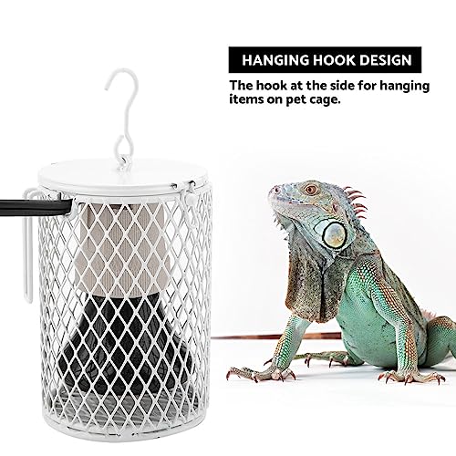 100W Ceramic Heat Lamp Bulb with Lampshade, Infrared Reptile Heat Emitter Heater Lamp Bulbs Hanging Hook Cage for Pet Brooder Coop Chicken Lizard Snake(USA White) - color: Usa White