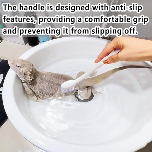 6-Piece Bearded Dragon Tank Cleaning Set, Reptile Enclosure Cleaning Tool Set with Bearded Dragon Nail Clippers&Cleaning Cloth, Brush, Scraper & Mini Dustpan for Lizard & Gecko Terrarium Maintenance