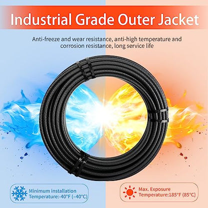 HEATIT PLSR1 50-feet 120V Industrial and commercial grade Self Regulating Heating Cable long term use design, heavy duty, Wet or Dry, Cold lead 10ft, 12YR Warranty - color: 50 Feet-10, style: 120V