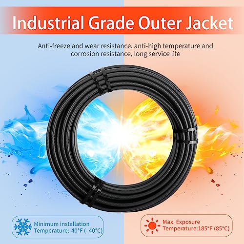 HEATIT PLSR1 High-Performance Self-Regulating Heating Cable - Frost Protection for Water Pipes and Snow Melting on Roofs - 10w/ft Power - Premium Quality for Commercial and Industrial Use 24ft - color: 24 Feet, style: 120V