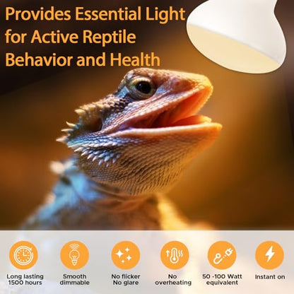 Reptile Heat Lamp 2Pack 50W Reptile Sun Lamp Self-Ballasted Vapor Basking Spot Lamp/Bulb/Light for Reptile and Amphibian E26 - size: Day Light-50W-2pcs