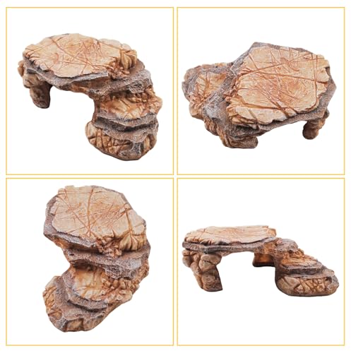Turtle Basking Climbing Platform Resin Basking Platform for Turtles Aquarium Fish Tank Ornament Reptile Climbing Ramp Decorations Tortoise, Gecko and Beard Dragon
