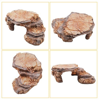Turtle Basking Climbing Platform Resin Basking Platform for Turtles Aquarium Fish Tank Ornament Reptile Climbing Ramp Decorations Tortoise, Gecko and Beard Dragon