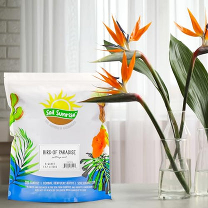 Soil Sunrise Bird of Paradise Potting Soil Mix (8 Quarts) All Natural Mix for Indoor/Outdoor Container Tropical Plants