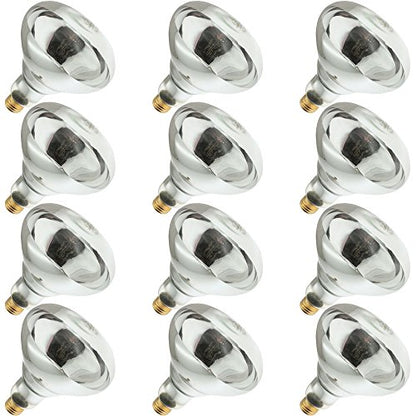 250R40/1, 250 Watt, 120 Volt, R40 Glass Size, 5000 Hour Life, Medium Screw (E26) Base,Infrared Reflector Heat Lamp Light Bulb (12 Bulbs)