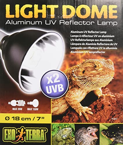 Exo Terra Light Dome, Aluminum UV Reflector Lamp for Reptile Terrariums, 5.5 Inches - size: 5.5 Inches