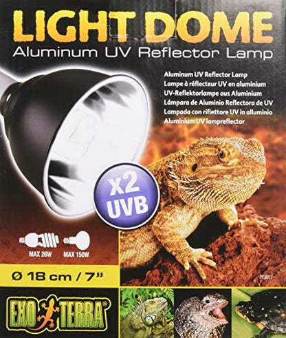 Exo Terra Light Dome, Aluminum UV Reflector Lamp for Reptile Terrariums, 5.5 Inches - size: 5.5 Inches