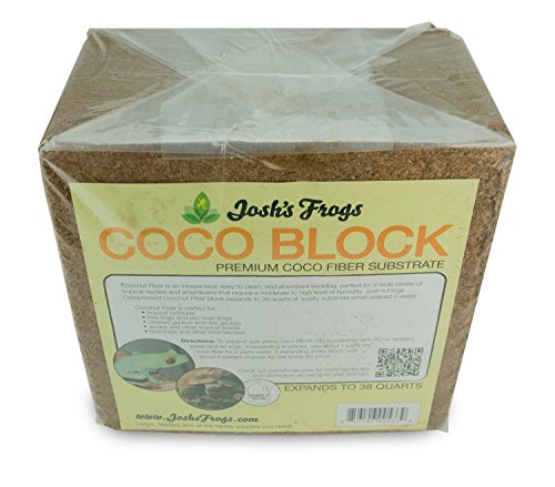Josh's Frogs Coco Block Fine Coco Fiber (5 kg/38 quarts) - size: 38 Quart Block