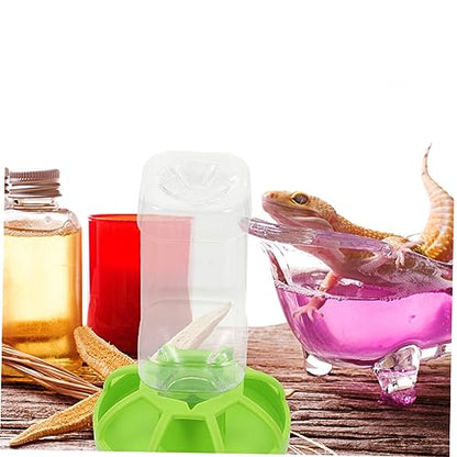 BESTonZON 2-Pack Reptile Feeding Dish Water Bowl Set Plastic Tortoise Food Holder Drainage Suitable for Lizards Bearded Dragons and Aquatic Pets