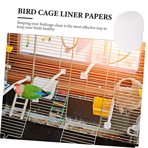 Bird Cage Liner Papers Disposable Absorbent Cage Liners with Leak-Proof Bottom 11.10 X 11.10 X 0.11 in Sheets for Parrots and Small Birds Easy Cleaning