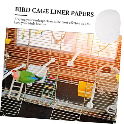 Bird Cage Liner Papers Disposable Absorbent Cage Liners with Leak-Proof Bottom 11.10 X 11.10 X 0.11 in Sheets for Parrots and Small Birds Easy Cleaning