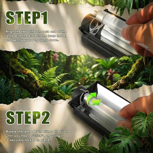 T5 HO UVB Reptile Light Kit, 6.4" Fixture with 4W 10.0 UVB Tube, Suitable for Desert Reptiles Including Juvenile Bearded Dragons in Small Terrariums - color: 10.0 Desert, size: 4W-6.4Inch