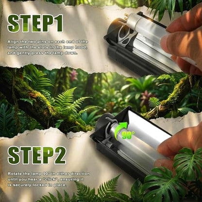 T5 HO UVB Reptile Light Kit, 6.4" Fixture with 4W 10.0 UVB Tube, Suitable for Desert Reptiles Including Juvenile Bearded Dragons in Small Terrariums - color: 10.0 Desert, size: 4W-6.4Inch