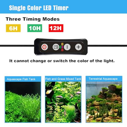 Aquarium Light Timer and Dimmer, 5.5mm x 2.1mm DC Barrel Connector, 6/10/12 Hour Auto On/Off, Brightness Control 10-100%, Sunrise Sunset Simulation for Fish Tank 12-24V DC LED Lights, 2 Pack