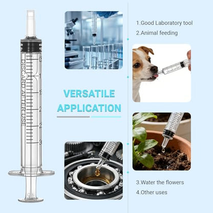 100 Pack 3ml syringe, Bulk 3ml oral syringe, Premium syringe for liquid, for Pet Feeding, Lab Use, Liquid Measuring, Oil & Glue Dispensing, Leak-Proof 3cc Needle-Free Syringe - size: 3ml Syringes-100pcs
